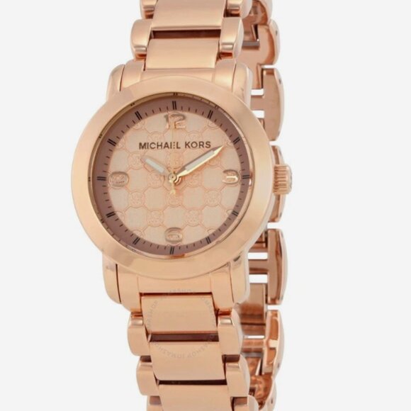 NWOT - Michael Kors Runway Rose Gold Monogram Watch - MK3159 - Picture 1 of 15